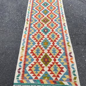 Afghan Kilim Rug - 205 x 71cm (6'9" x 2'4")