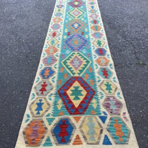 Afghan Kilim Rug - 300 x 79cm (9'10" x 2'7")